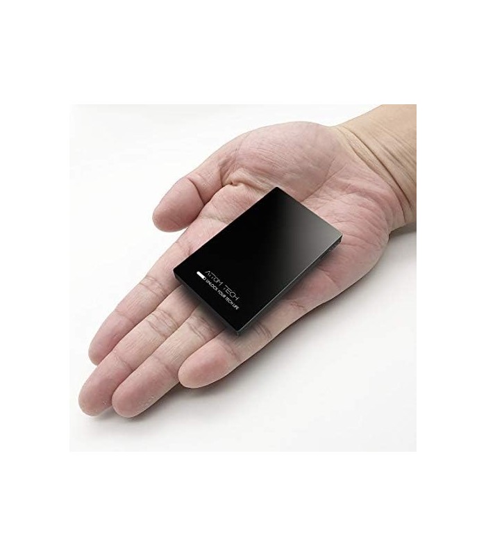 Attom Tech Saída USB Super Slim Power Bank Ultra Fino 3000mAh Carregador Portátil, Micro USB e Portas de Entrada Duplas USB-C Mi