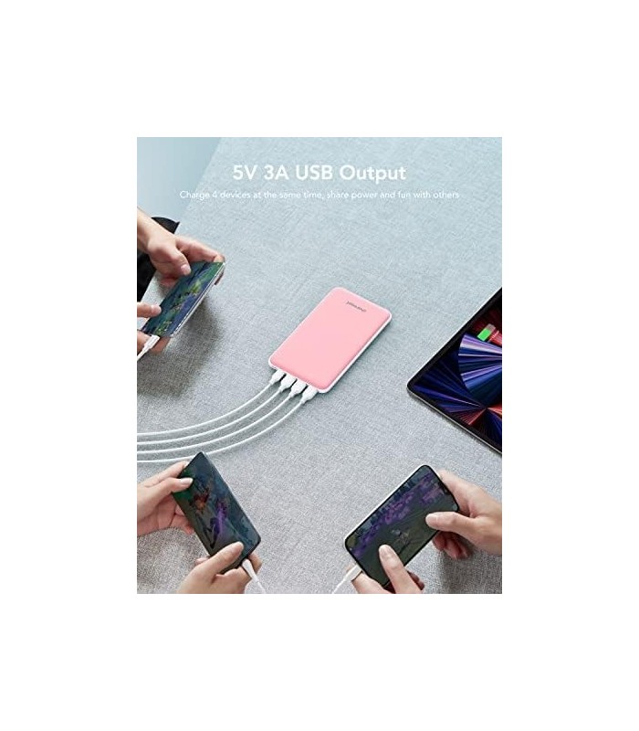 Charmast USB C Power Bank, Carregador Portátil de 26800mAh USB C, Slim Thin 3A Bateria Tipo C com 3 Entradas e 4 Saídas Compatív