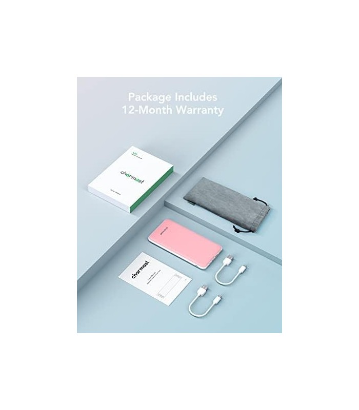 Charmast USB C Power Bank, Carregador Portátil de 26800mAh USB C, Slim Thin 3A Bateria Tipo C com 3 Entradas e 4 Saídas Compatív