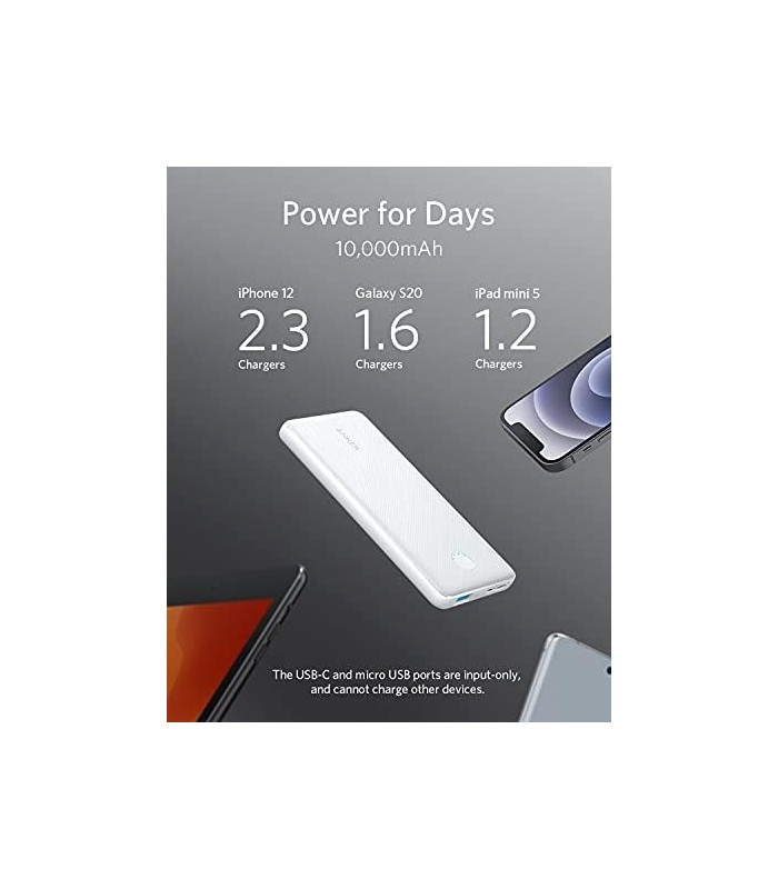 Carregador Portátil Anker, 313 Power Bank (PowerCore Slim 10K) Bateria de 10.000 mAh com Tecnologia de Carregamento PowerIQ e US