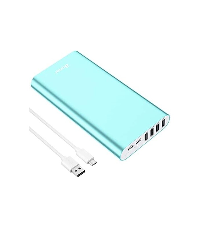 Carregador Portátil BONAI 20000mAh Banco de Potência 2.0A Max Input 4 USB Output, Alumínio Polímero Bateria Externa para Road Tr