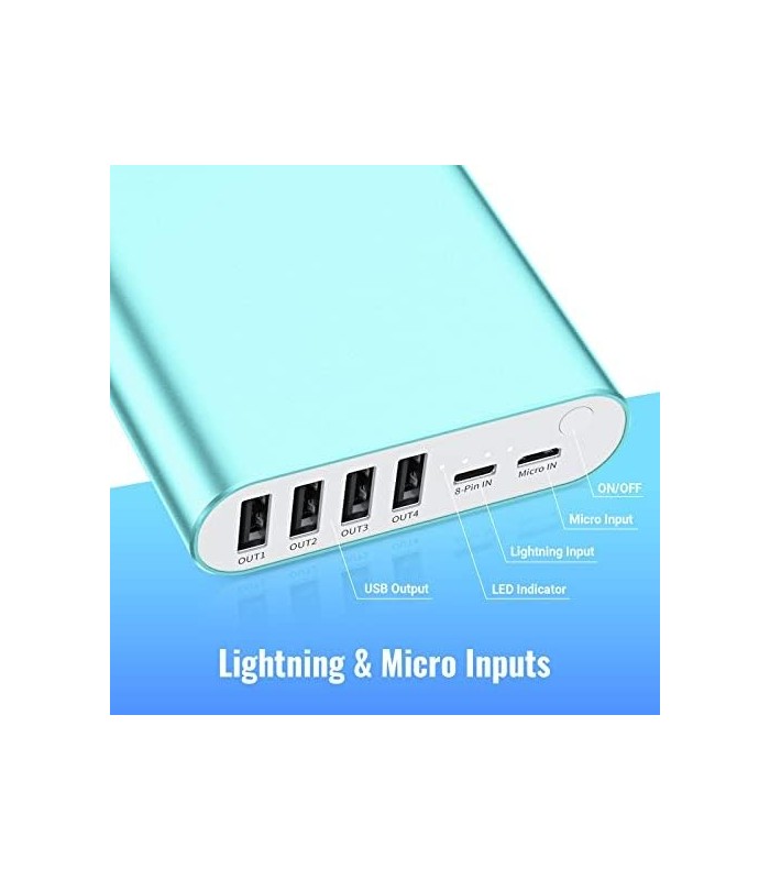 Carregador Portátil BONAI 20000mAh Banco de Potência 2.0A Max Input 4 USB Output, Alumínio Polímero Bateria Externa para Road Tr