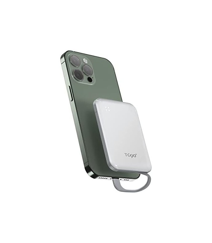 TG90° 4500mah Mini Carregador Portátil com Cabo Embutido, Carregador de Celular Portátil Pequeno Power Bank Compatível com iPhon