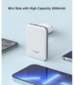 TG90° 4500mah Mini Carregador Portátil com Cabo Embutido, Carregador de Celular Portátil Pequeno Power Bank Compatível com iPhon