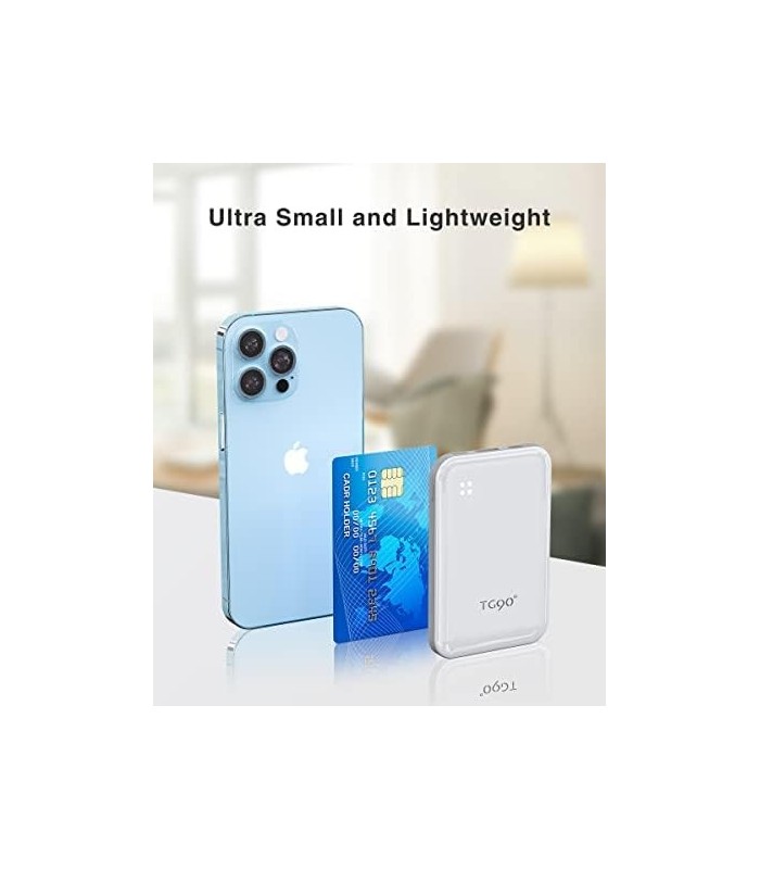TG90° 4500mah Mini Carregador Portátil com Cabo Embutido, Carregador de Celular Portátil Pequeno Power Bank Compatível com iPhon