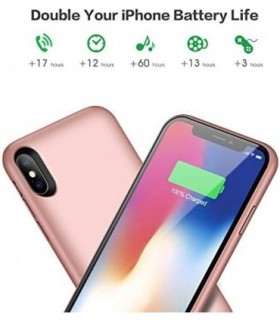Capa de Bateria QTshine para iPhone Mais Recente [6500mAh] Capa Protetora de Carregamento Portátil Pacote de Bateria Estendida R