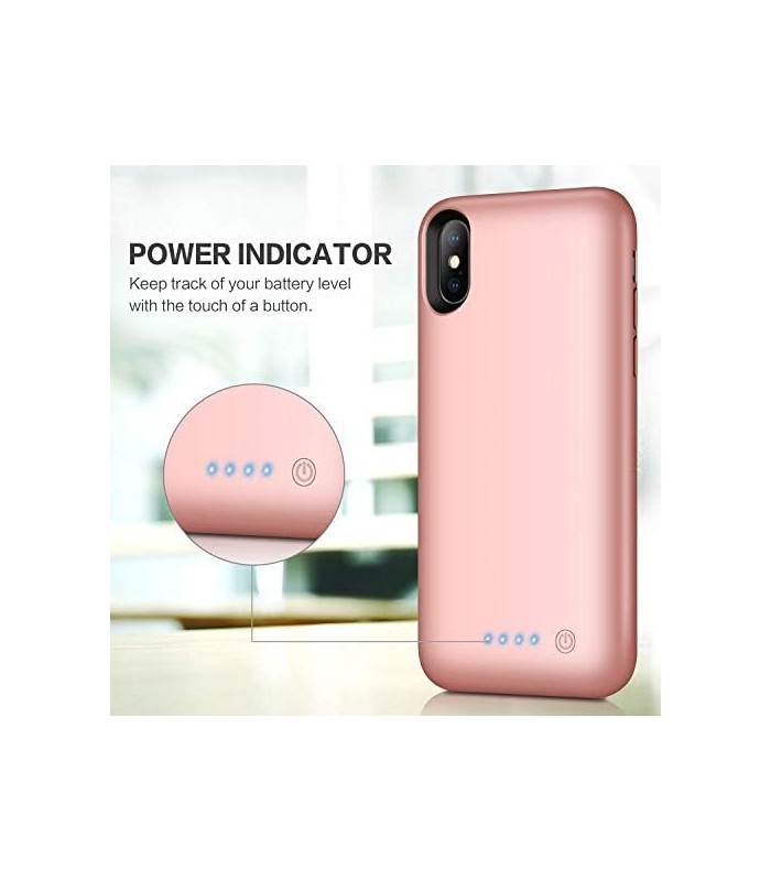 Capa de Bateria QTshine para iPhone Mais Recente [6500mAh] Capa Protetora de Carregamento Portátil Pacote de Bateria Estendida R