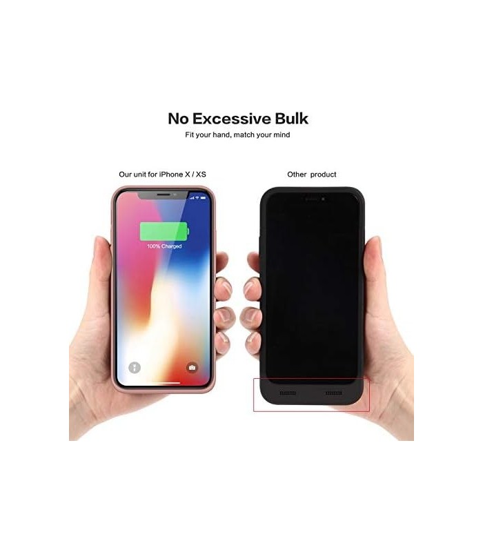 Capa de Bateria QTshine para iPhone Mais Recente [6500mAh] Capa Protetora de Carregamento Portátil Pacote de Bateria Estendida R