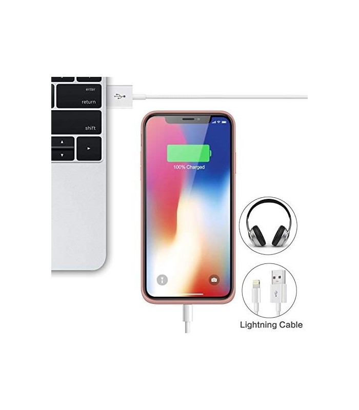 Capa de Bateria QTshine para iPhone Mais Recente [6500mAh] Capa Protetora de Carregamento Portátil Pacote de Bateria Estendida R