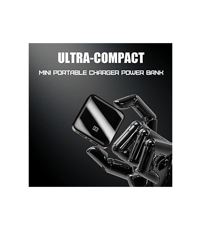 OYEALEX Power Bank, Carregador Portátil 10000mAh Power Bank com LED Dual USB Ports Saída 2.1A e Entrada 2A, Mini Bateria Externa