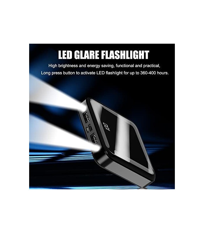 OYEALEX Power Bank, Carregador Portátil 10000mAh Power Bank com LED Dual USB Ports Saída 2.1A e Entrada 2A, Mini Bateria Externa