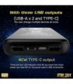 Carregador de telefone Star Trek | Banco de energia de 10.000 mAh de tamanho de bolso fino com TNG LCARS 3 saídas USB, 2.1A e 1A