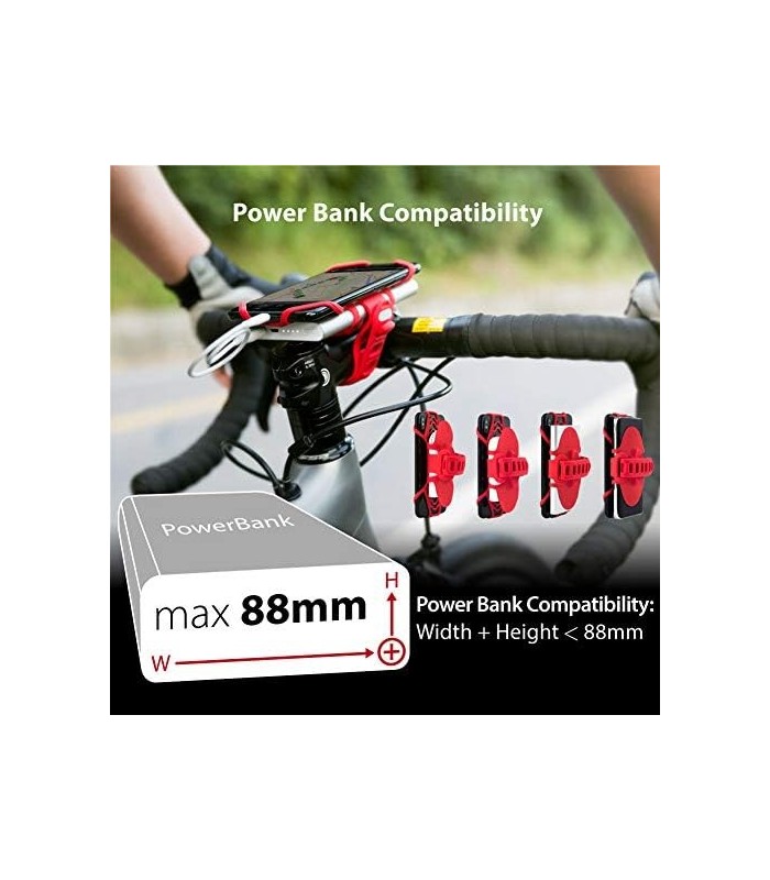 Bone Collection Telefone 2 em 1 e Power Bank (não incl.) Suporte para haste, suporte para telefone de bicicleta compatível com F