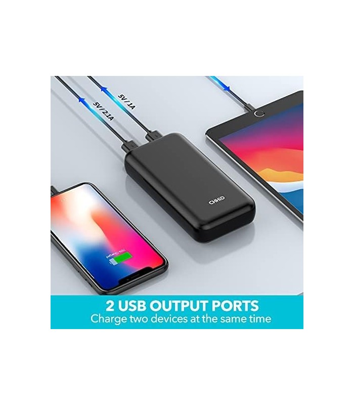 CHHID Display LCD Carregador Portátil Power Bank, Dual USB 26800mAh Carregador de Telefone, 5V 2A Bateria para Colete Aquecido,