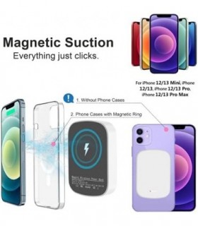 8AMTECH Power Bank, Carregador Portátil Mag-Safe de 10000mAh, Bateria Externa de Carregamento Rápido de 15W, Energia de Backup p