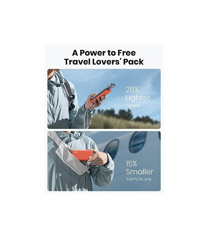 Carregador portátil INIU, USB C mais fino triplo 3A 10000mAh Phone Power Bank, bateria externa compatível com iPhone 14 13 12 11