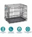 Casas MidWest para animais de estimação Caixa para cães iCrate de porta única e dupla recém-aprimorada, inclui bandeja à prova d