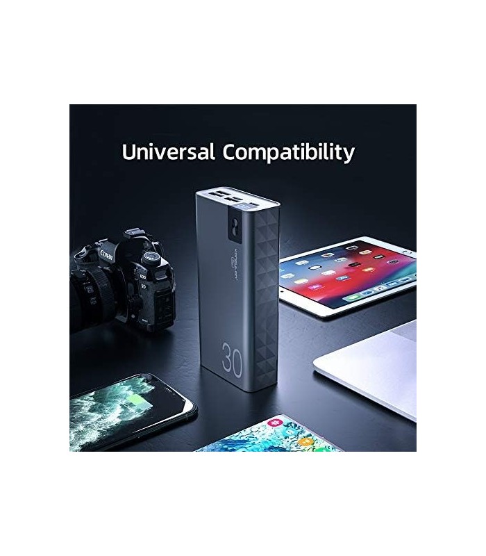 KONFULON Power Bank 30000mah Carregador Portátil Bateria Portátil Visor LCD Banco de Bateria Ultra Capacidade Carregador de Bate