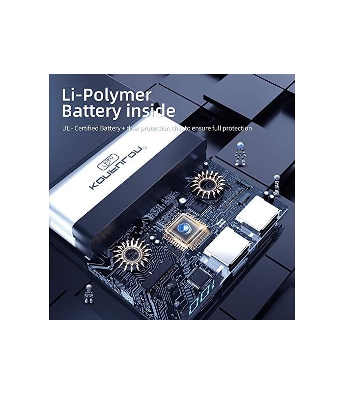 KONFULON Power Bank 30000mah Carregador Portátil Bateria Portátil Visor LCD Banco de Bateria Ultra Capacidade Carregador de Bate
