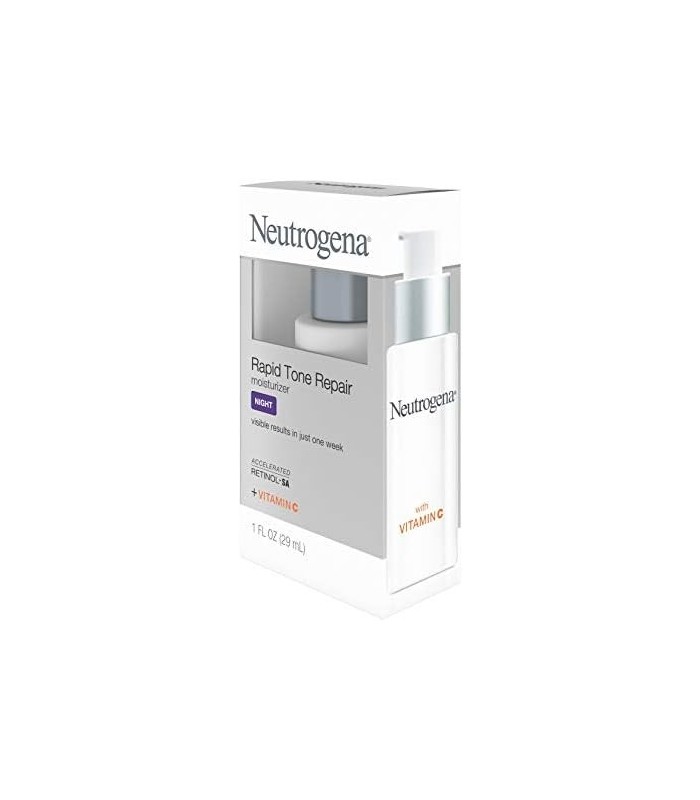 Neutrogena Rapid Tone Repair Cream com Retinol, Vitamina C e Ácido Hialurônico - Hidratante Anti-Rugas para Rosto e Pescoço - Vi