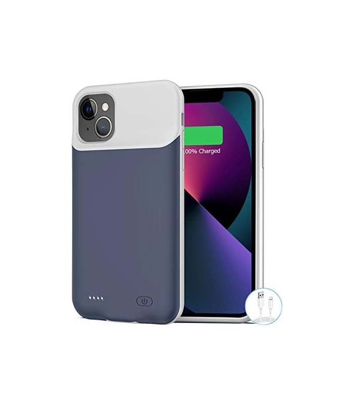 Estojo de Bateria para iPhone 13, [7000mAh] Estojo de Carregamento de Proteção Portátil para iPhone Fino Estojo de Bateria Power