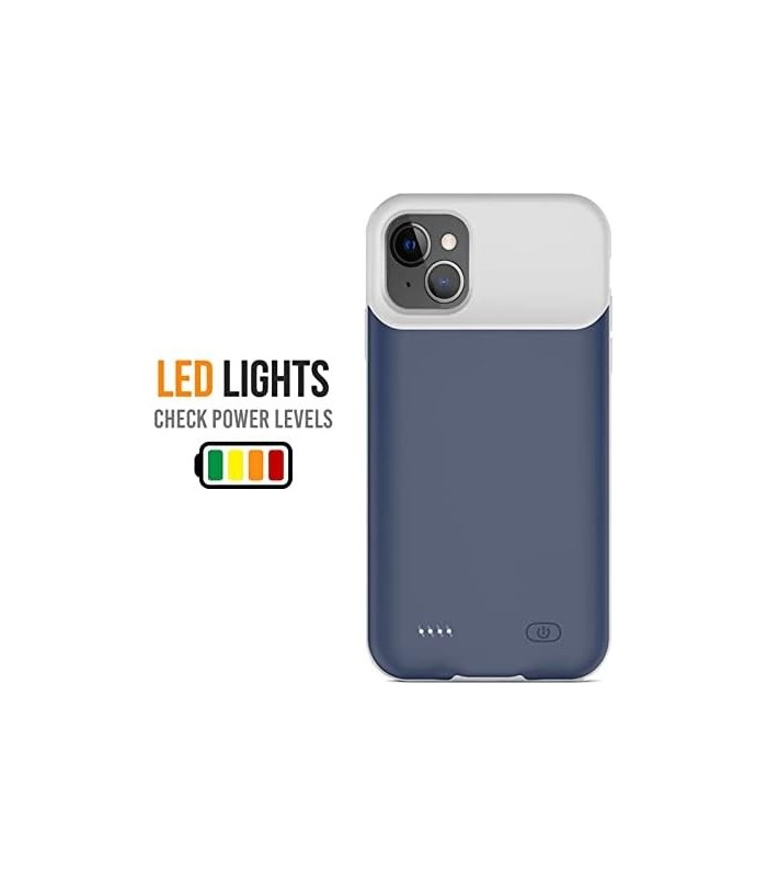 Estojo de Bateria para iPhone 13, [7000mAh] Estojo de Carregamento de Proteção Portátil para iPhone Fino Estojo de Bateria Power
