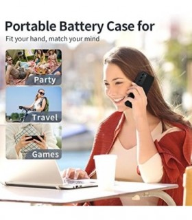 Estojo de bateria para Galaxy S22 Ultra, estojo de carregamento de bateria recarregável de 5000 mAh para Samsung Galaxy S22 Ultr