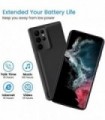 Estojo de bateria para Galaxy S22 Ultra, estojo de carregamento de bateria recarregável de 5000 mAh para Samsung Galaxy S22 Ultr