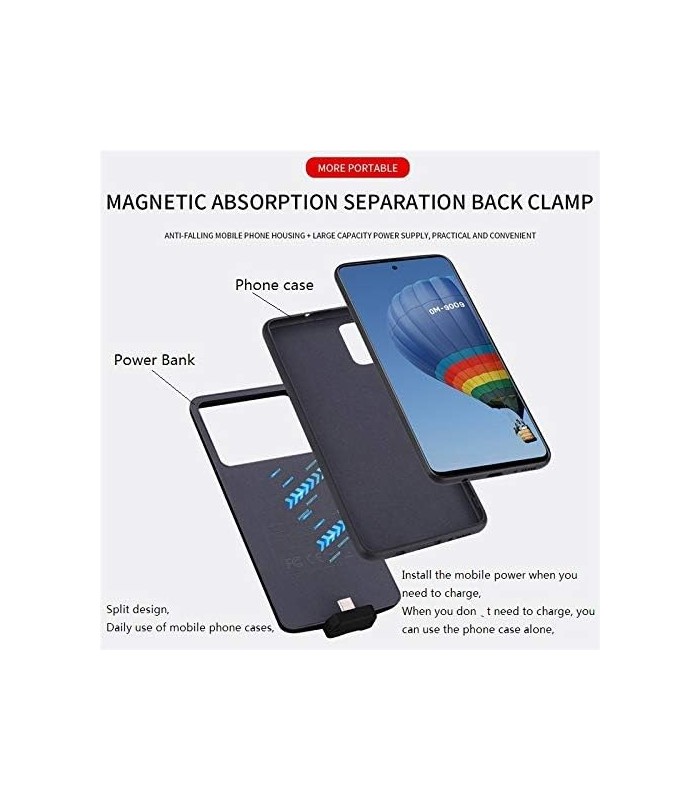 Estojo Carregador de Bateria para Samsung Galaxy A71 5G, 5000mAh Banco de Energia de Backup para Galaxy a71 5g Estojo de Carrega