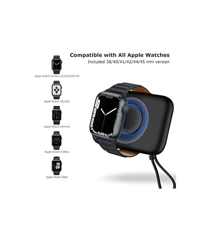 carregador de relógio portátil sem fio lifeegrn para todas as séries de relógios, carregador magnético iWatch de 5000 mAh bateri