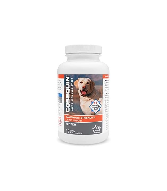 Nutramax Cosequin Suplemento para saúde das articulações de força máxima para cães - Com glucosamina, condroitina e MSM, 132 com