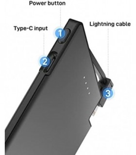Carregador portátil TNTOR para iPhone com cabo integrado (certificado MFi), bateria externa ultra fina de 3500mAh, carregador rá