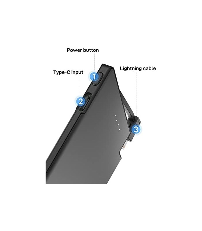 Carregador portátil TNTOR para iPhone com cabo integrado (certificado MFi), bateria externa ultra fina de 3500mAh, carregador rá