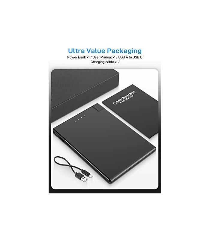 Carregador portátil TNTOR para iPhone com cabo integrado (certificado MFi), bateria externa ultra fina de 3500mAh, carregador rá