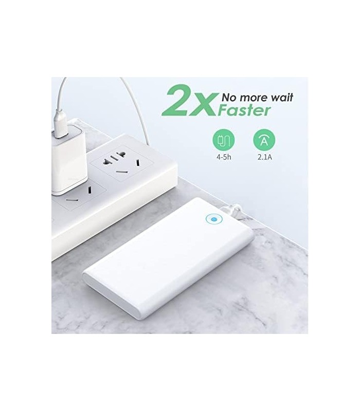 FOCHEW Carregador Portátil, 2-Pack 20000mAh Power Bank Ultra Slim Carregamento Rápido Bateria Externa com Saídas USB Duplas Comp