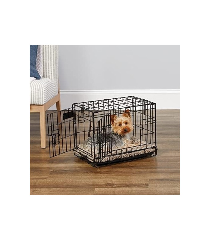 Casas MidWest para animais de estimação Caixa para cães iCrate de porta única e dupla recém-aprimorada, inclui bandeja à prova d