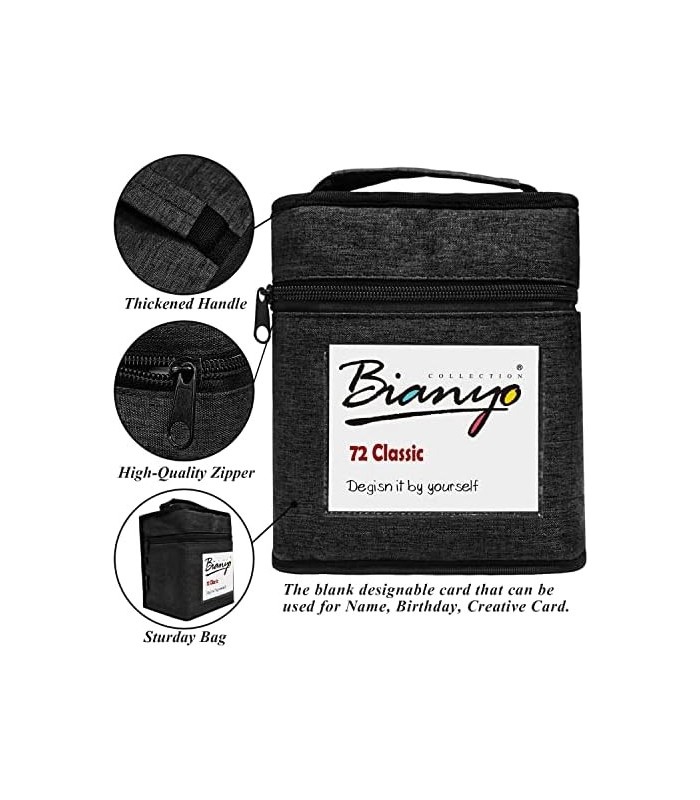 Conjunto de marcadores de álcool da série clássica Bianyo, pacote com 72, conjunto de marcadores de arte de bala e cinzel de pon