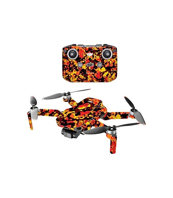 Compatível com Drone Portátil DJI Mini 2 - Camuflagem Moderna Quente | Capa protetora, durável e exclusiva de decalque de vinil