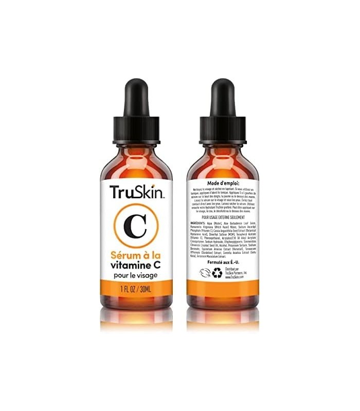 TruSkin Vitamina C Serum para Rosto e Área dos Olhos, Anti-Aging Serum com Ácido Hialurônico, Vitamina E, Aloe Vera Orgânico e Ó