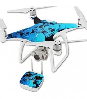 Skin Compatível com DJI Phantom 4 Quadcopter Drone Capa Adesivo Skins Caveiras Azuis