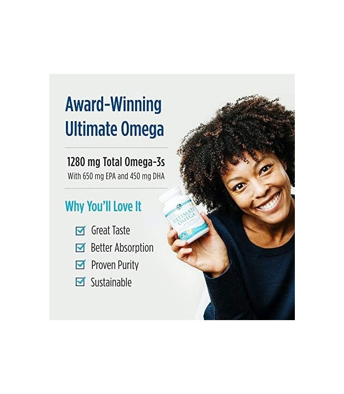 Nordic Naturals Ultimate Omega, sabor limão - 90 géis macios - 1280 mg Omega-3 - Suplemento de óleo de peixe ômega-3 com EPA e D
