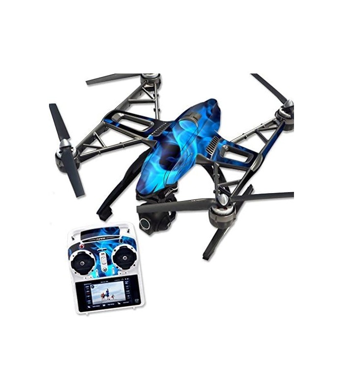 Skin Compatível com Yuneec Q500 & Q500+ Quadcopter Drone wrap Cover Cover Sticker Skins Blue Flames