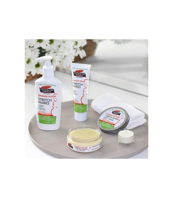 Kit completo de cuidados com a pele para estrias e gravidez com fórmula de manteiga de cacau Palmers