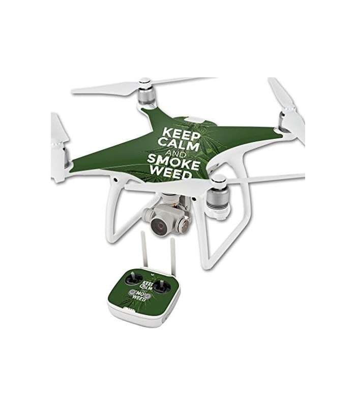 Skin Compatível com DJI Phantom 4 Quadcopter Drone ' Smoke Weed | Capa protetora, durável e exclusiva de decalque de vinil | Fác