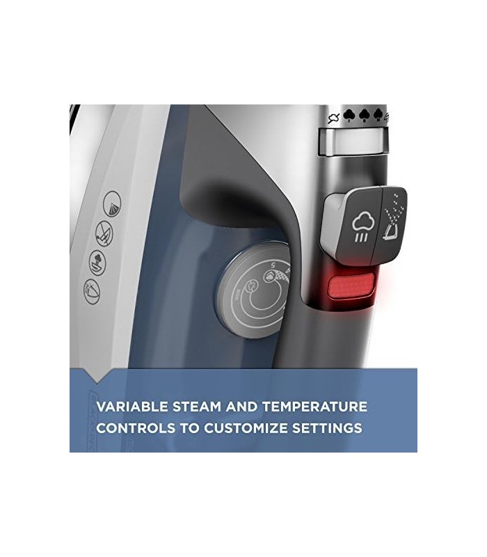 BLACK+DECKER Allure Professional Steam Iron, Comfort Grip, base em aço inoxidável, D3030