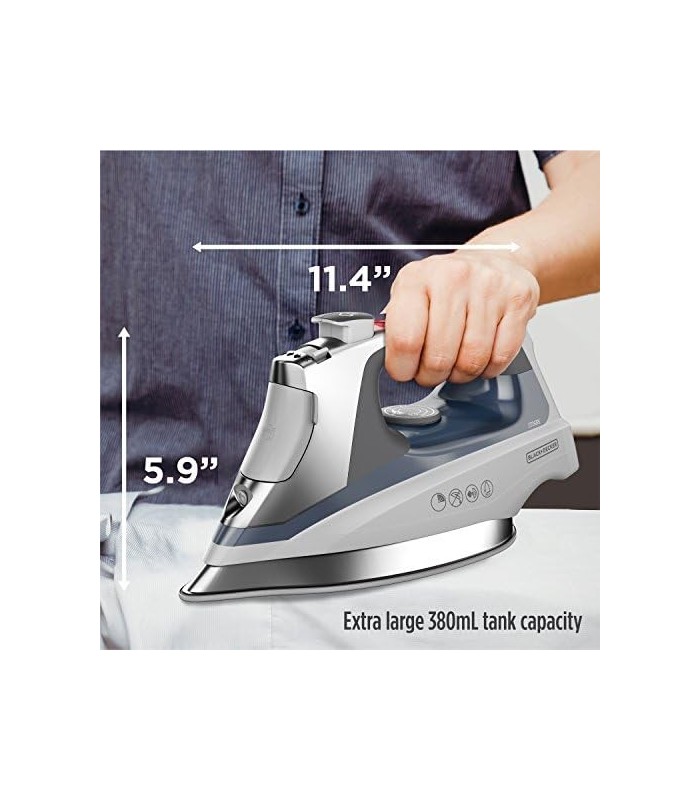 BLACK+DECKER Allure Professional Steam Iron, Comfort Grip, base em aço inoxidável, D3030