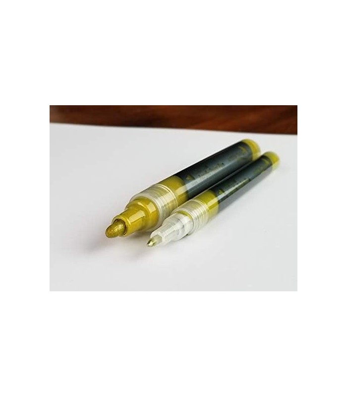Canetas de tinta acrílica metálica 35, pacote duplo de marcadores de tinta de ponta extra fina e média, para pintura de rocha, c