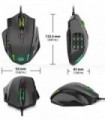 Mouse Redragon M908 Impact RGB LED MMO com botões laterais, mouse óptico com fio para jogos com 12.400 DPI, precisão, 20 botões