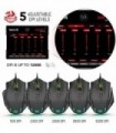 Mouse Redragon M908 Impact RGB LED MMO com botões laterais, mouse óptico com fio para jogos com 12.400 DPI, precisão, 20 botões