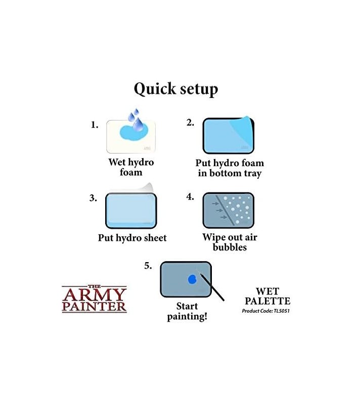 Paleta molhada do pintor do exército para pintura acrílica e paleta de papel Hydro Pack - Paleta úmida premium para miniaturas c